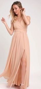 Lulus Blush Surplice Maxi Dress